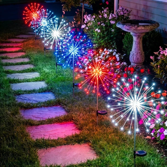 Patriotic Garden Lights – Solar Path Stakes With a Three-Color Twinkle