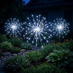 Solar Path Lights – Cool White Firework Sparkle for Borders and Flower Beds