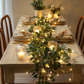 Olive Garland with Fairy Lights – Faux Leaf Vine for Shelves and Mirrors