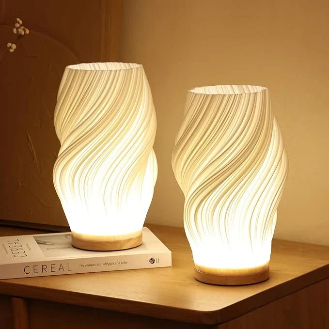 Wavy glass lamp