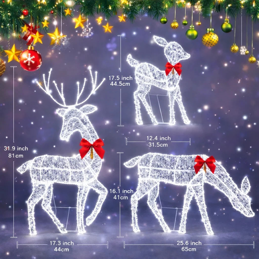 Rattan-look reindeer set