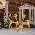 Rattan-look reindeer set