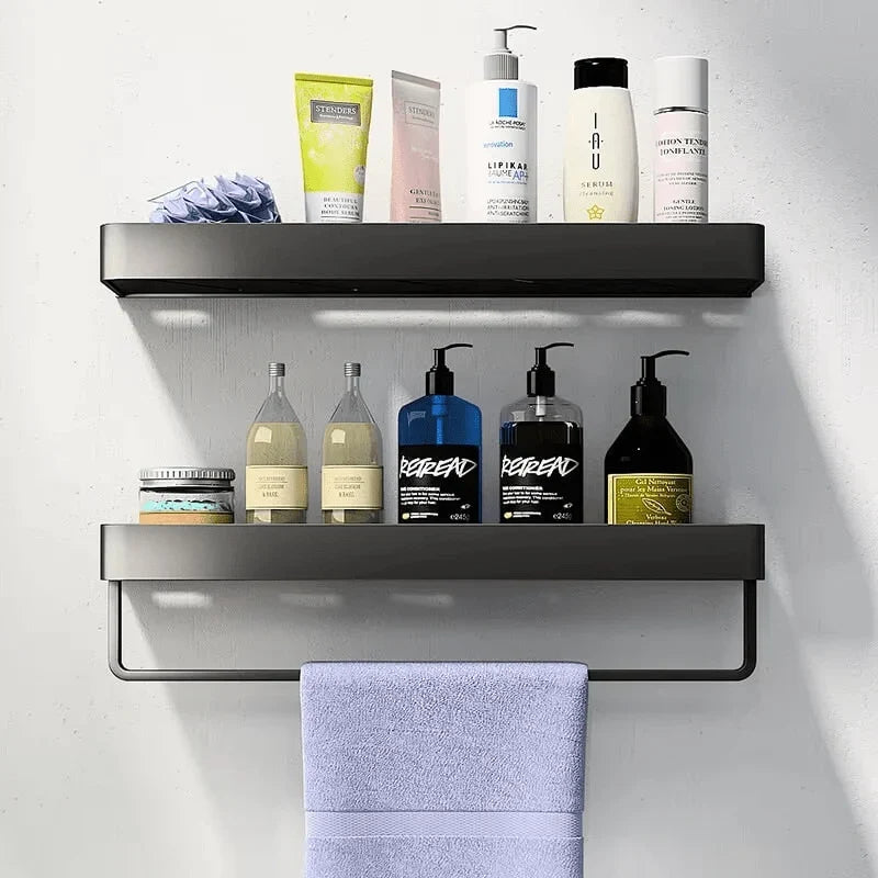 Floating bathroom shelf