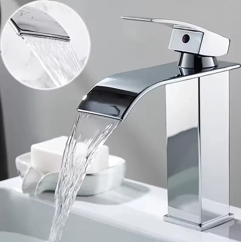 Stainless steel basin mixer