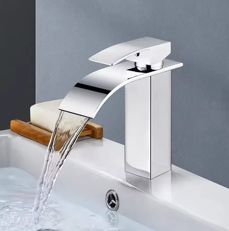 Stainless steel basin mixer
