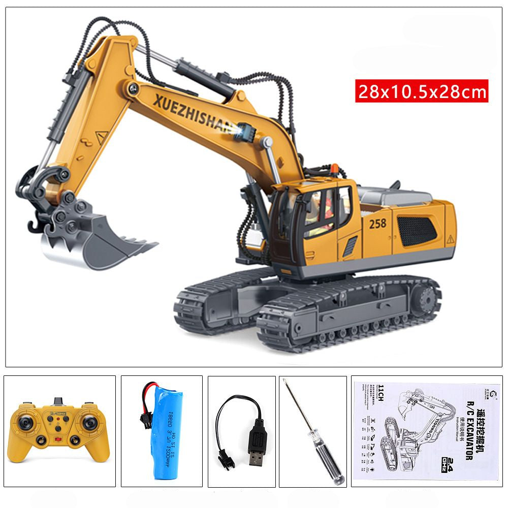 Remote Control Excavator Set – 4 RC Construction Toys for Kids, 1:24 Scale