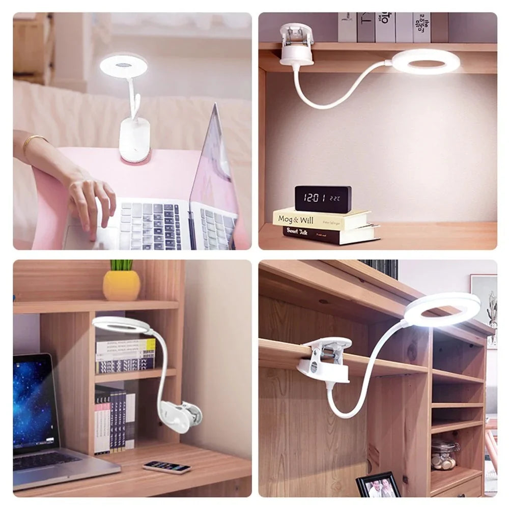 Wireless Clip-On Bedside Lamp with Adjustable Brightness and USB Charging 1