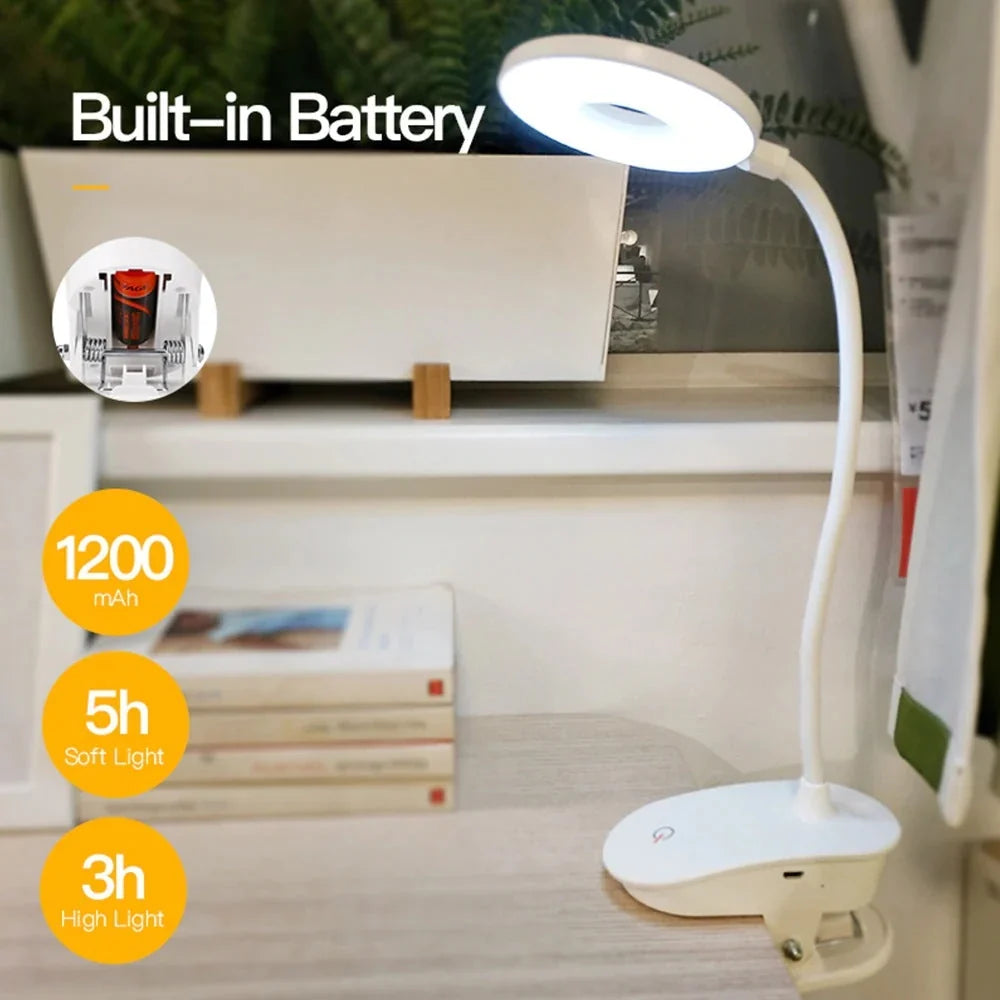 Wireless Clip-On Bedside Lamp with Adjustable Brightness and USB Charging 3