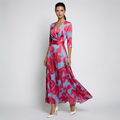 Women's Wrap Maxi Dress – Silky Drape and a Bold Print for Evenings Out