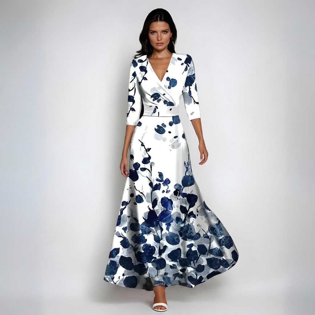 Women's Wrap Maxi Dress – Silky Drape and a Bold Print for Evenings Out