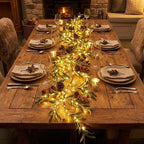 Faux Olive Stem with Lights – Mediterranean Greenery with a Soft Built-In Glow