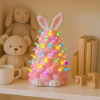 Rabbit Figure Lamp – Pastel Pink Bunny Decor With a Multicolor Glow