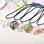 Tree of Life Pendant Necklace – Moon Design with Small Crystals in Five Choices