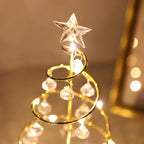 Christmas Table Lamp – Spiral Tree Design With Crystal-Look Ornaments