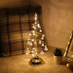 Christmas Table Lamp – Spiral Tree Design With Crystal-Look Ornaments